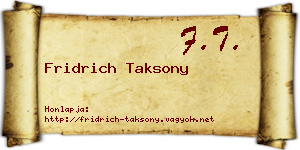 Fridrich Taksony névjegykártya